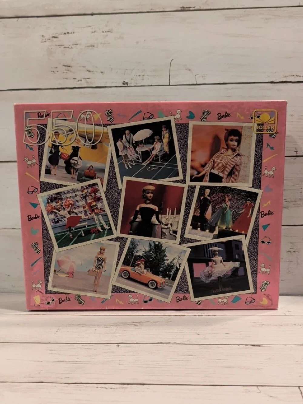 Barbie Vintage Collage 550-Piece Puzzle - Pink & Blue